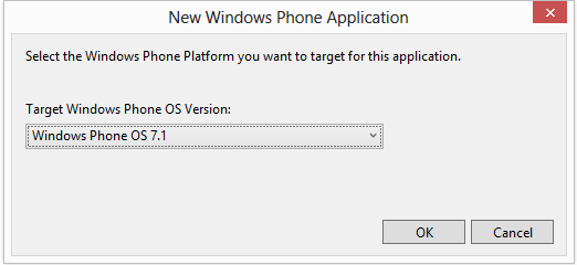 You select Windows Phone OS 7.1