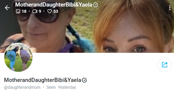 Mother-Daughter OnlyFans Page screenshot: Mother and Daughter Bib and Yaela: @daughterandmum