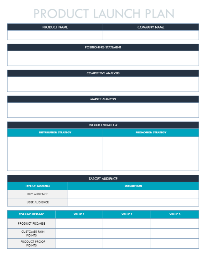 project launch google sheets template