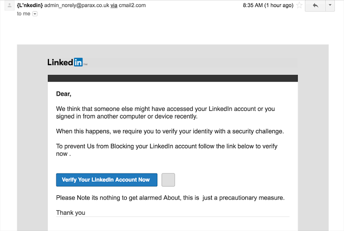 Phishing via Social Media