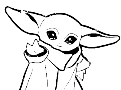 コレクション coloring baby yoda drawing black and white 228687