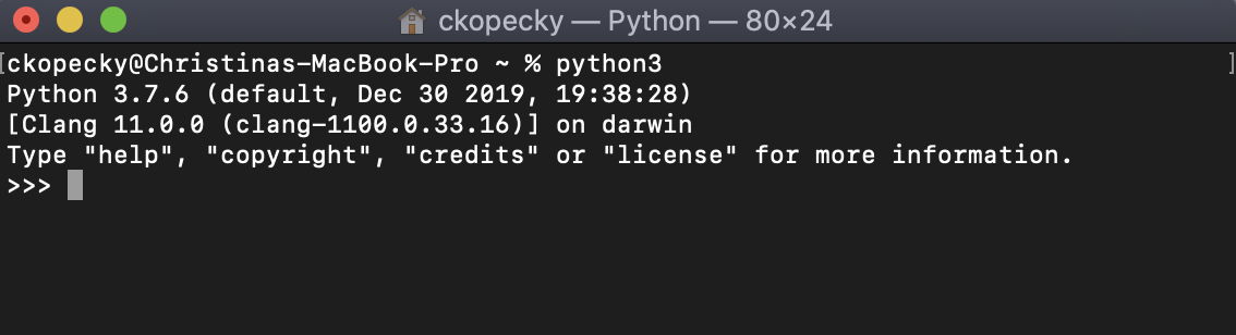 ¿Còmo el terminal debe buscar después de comenzar Python 3 