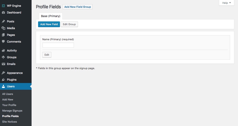 Campos de perfil personalizado BuddyPress