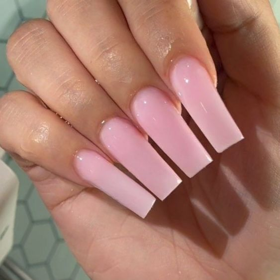 Lady shows off her gorgeous pink nails