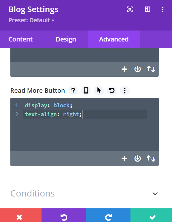 Customize the “Read More” Link by aligning it right