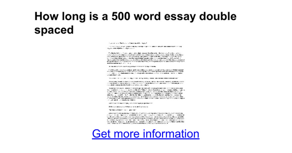 how long does 500 word essay take