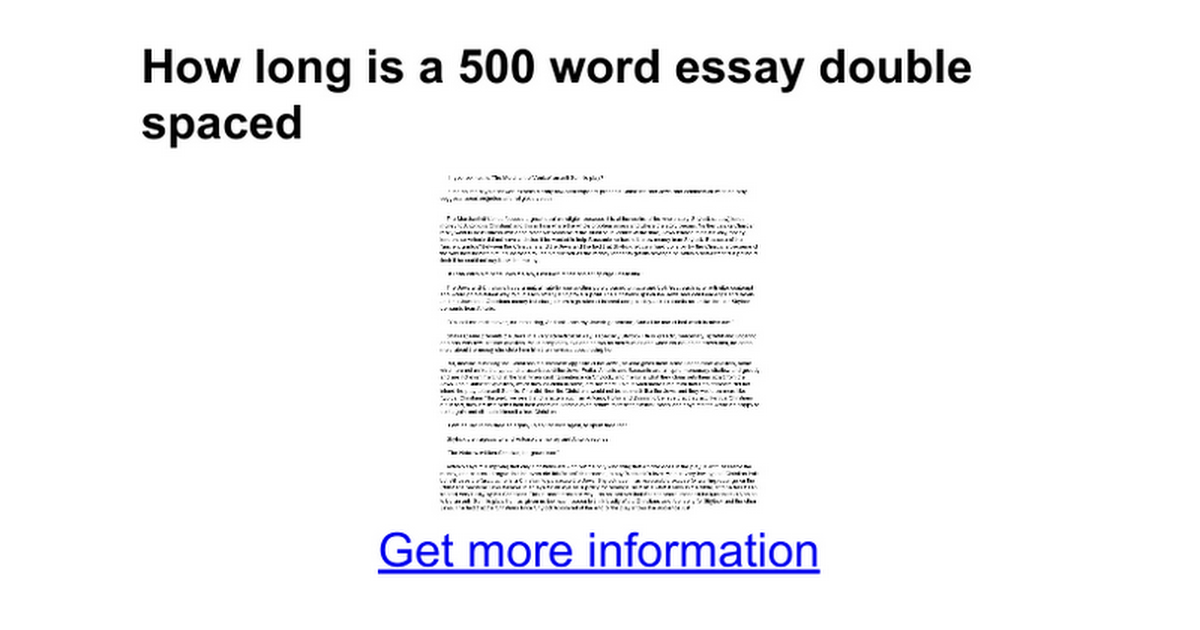 How Long Is A 500 Word Essay Double Spaced Google Docs