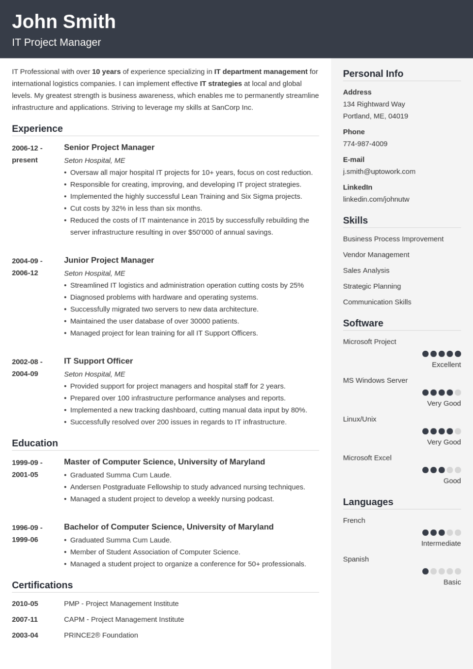 mẫu cv bằng tiếng anh