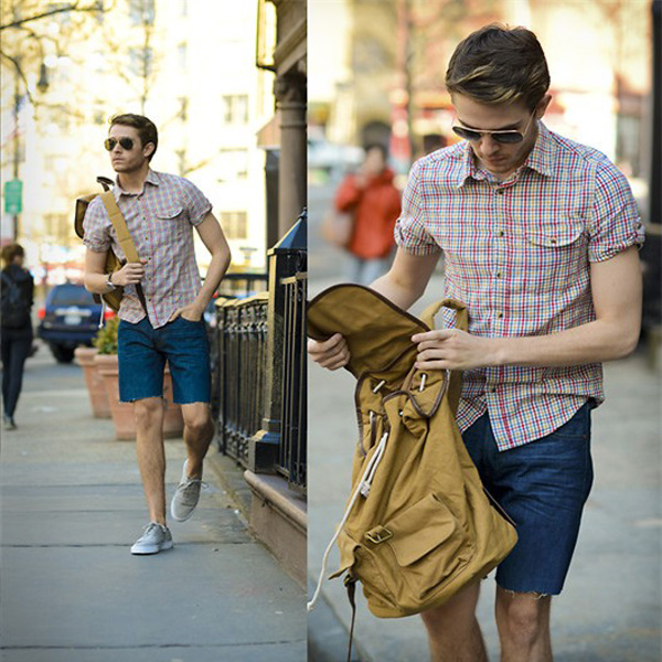 phồi đồ với quần short jean nam