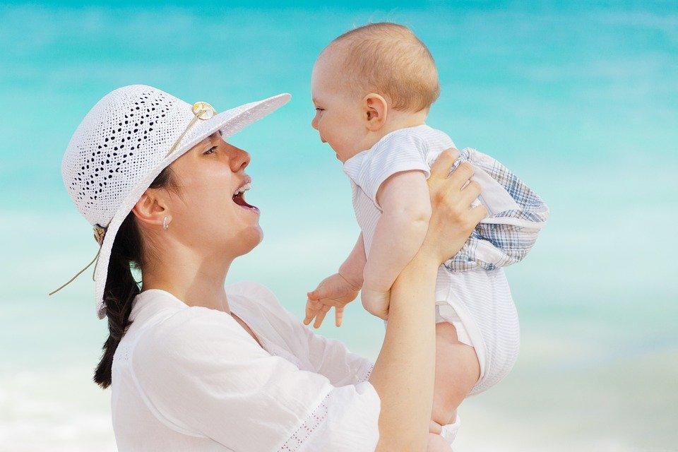 Mother, Baby, Happy, Smiling, Summer, People, Water