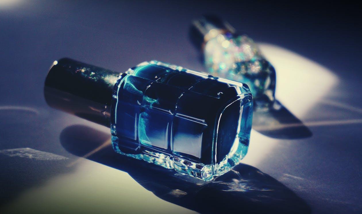 Free Blue Nail Polish Bottle Stock Photo