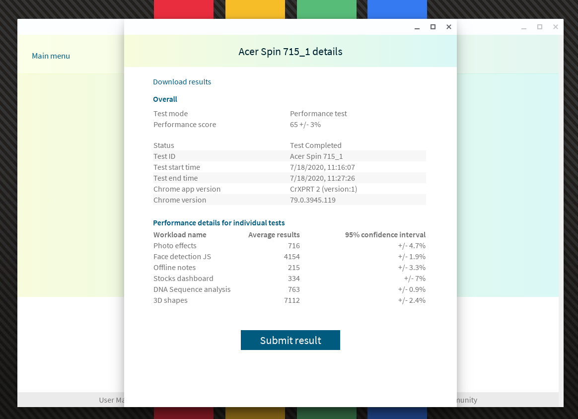 Test de performance CrXPRT 2