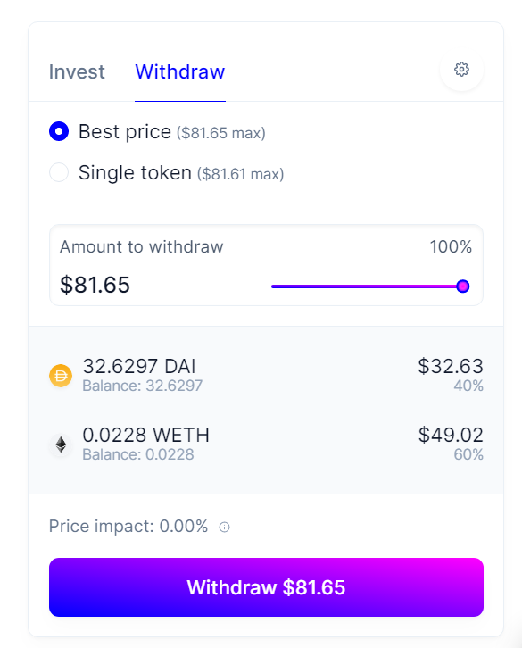 Withdraw liquidity on Balancer