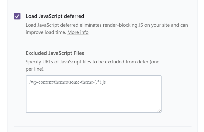The "Excluded JavaScript Files" tab