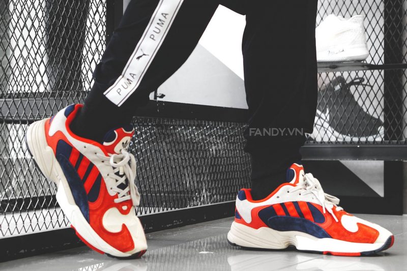 giay adidas yung 1 white red