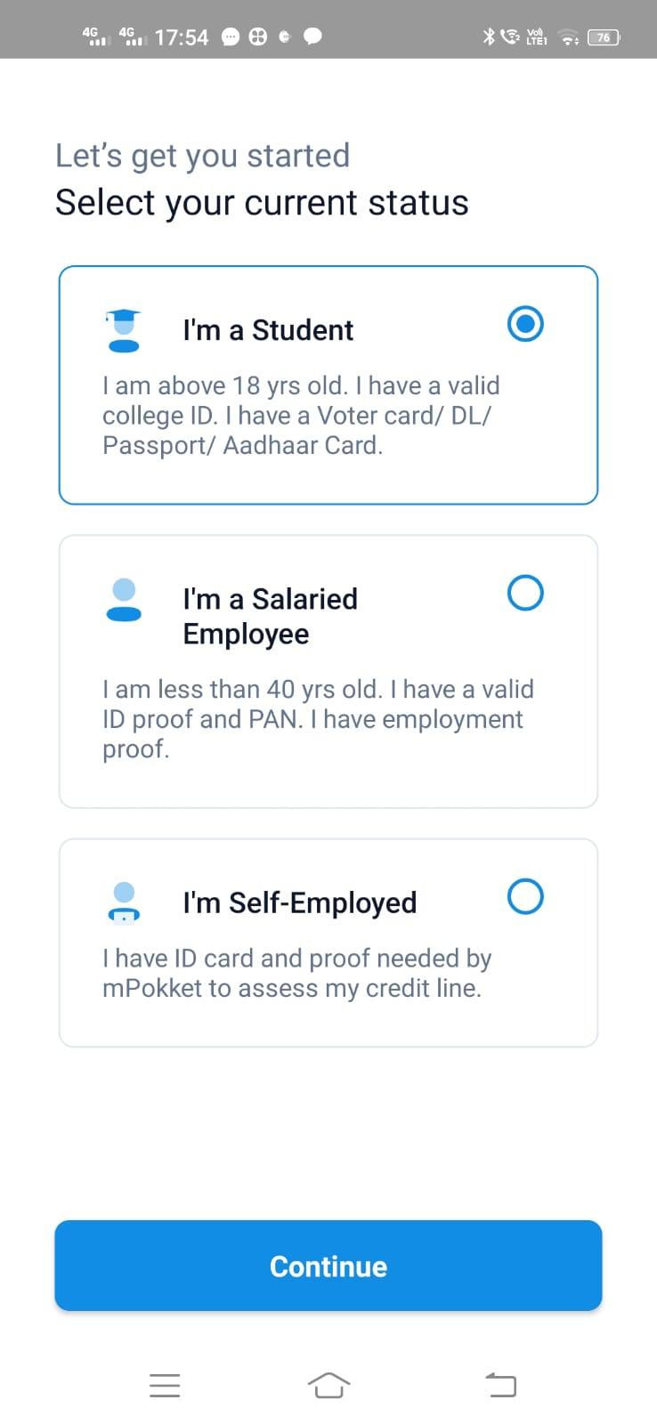 mPokket App Document Uploade