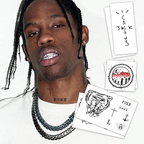 Amazon.com : Travis Scott Temporary Tattoos (Set of 2) | Skin Safe | MADE  IN THE USA | Removable : Beauty & Personal Care