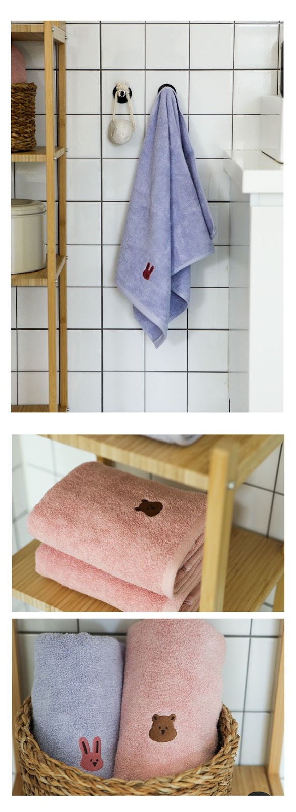韓國 DAILYLIKE 標誌刺繡毛巾 Dinosaur 2 sheets