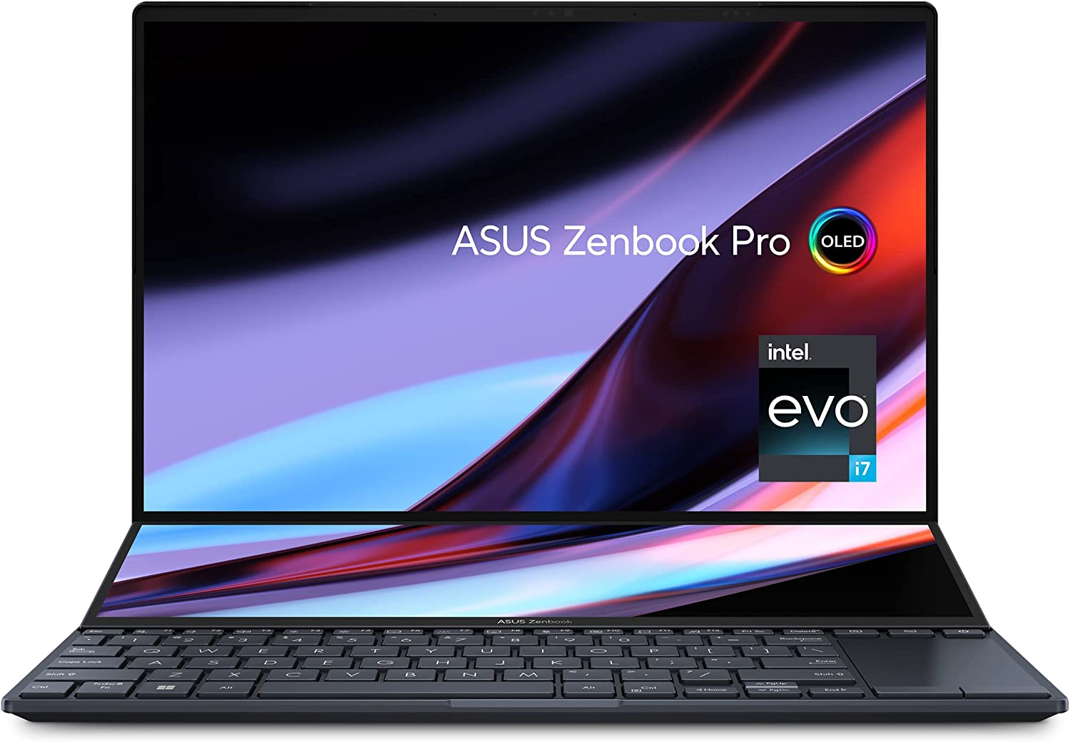 This image shows the ASUS ZenBook Pro 14 Duo.