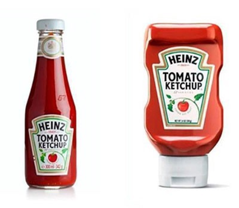 Image showing the improved UX design of the Heinz Ketchup bottles
