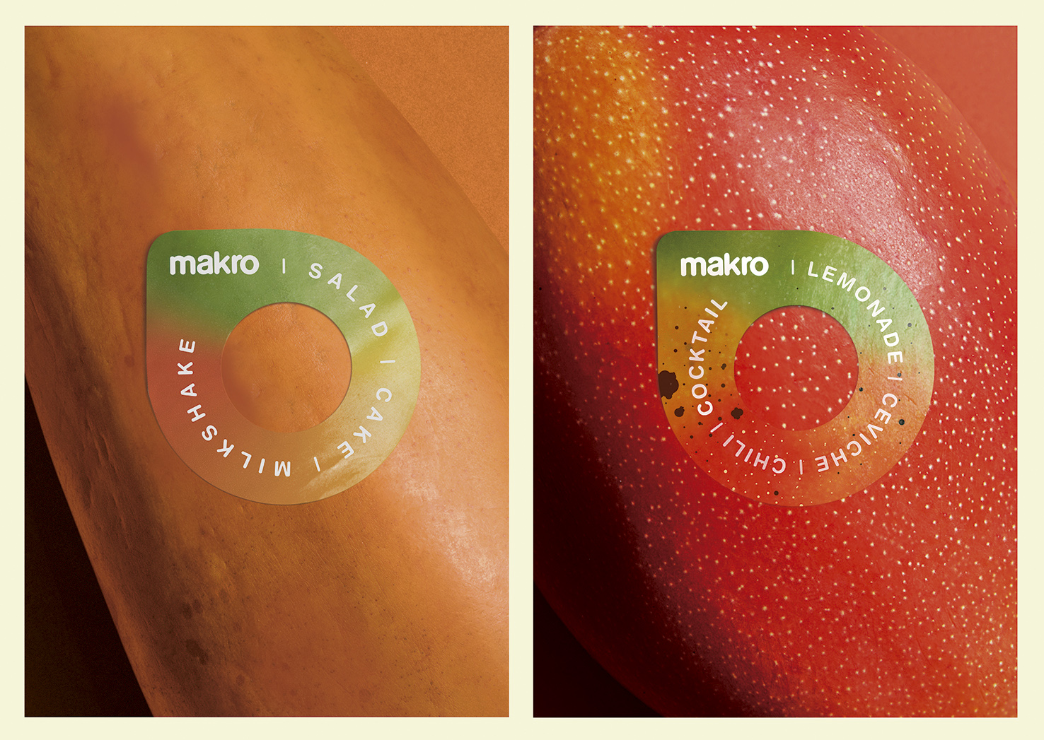 Graphic design and ad campaign stills for Life Extending Sticker: A Simple Way to Avoid Fruit and Vegetable Waste