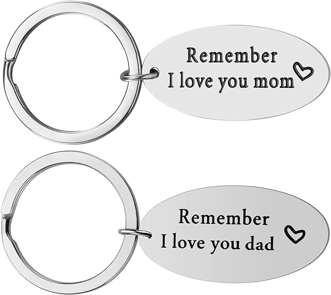 remember i love you mom and dad keychains