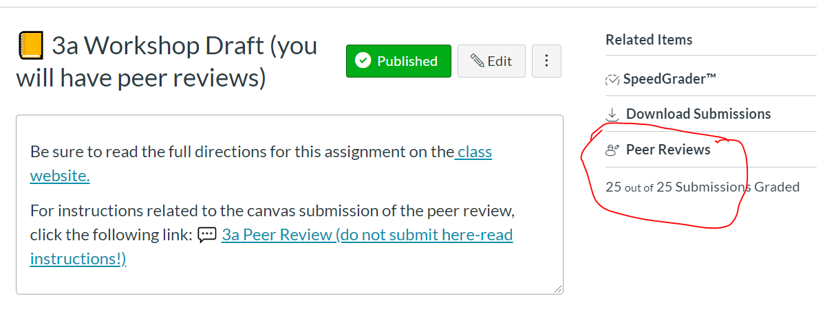 how to create a peer review assignment on canvas