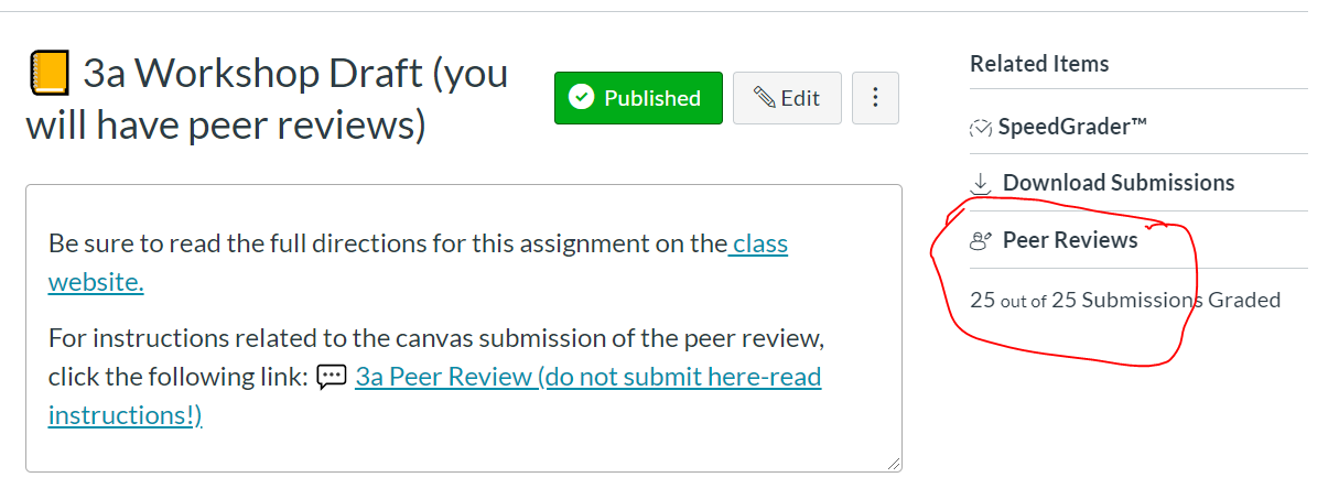 create a peer review assignment on canvas