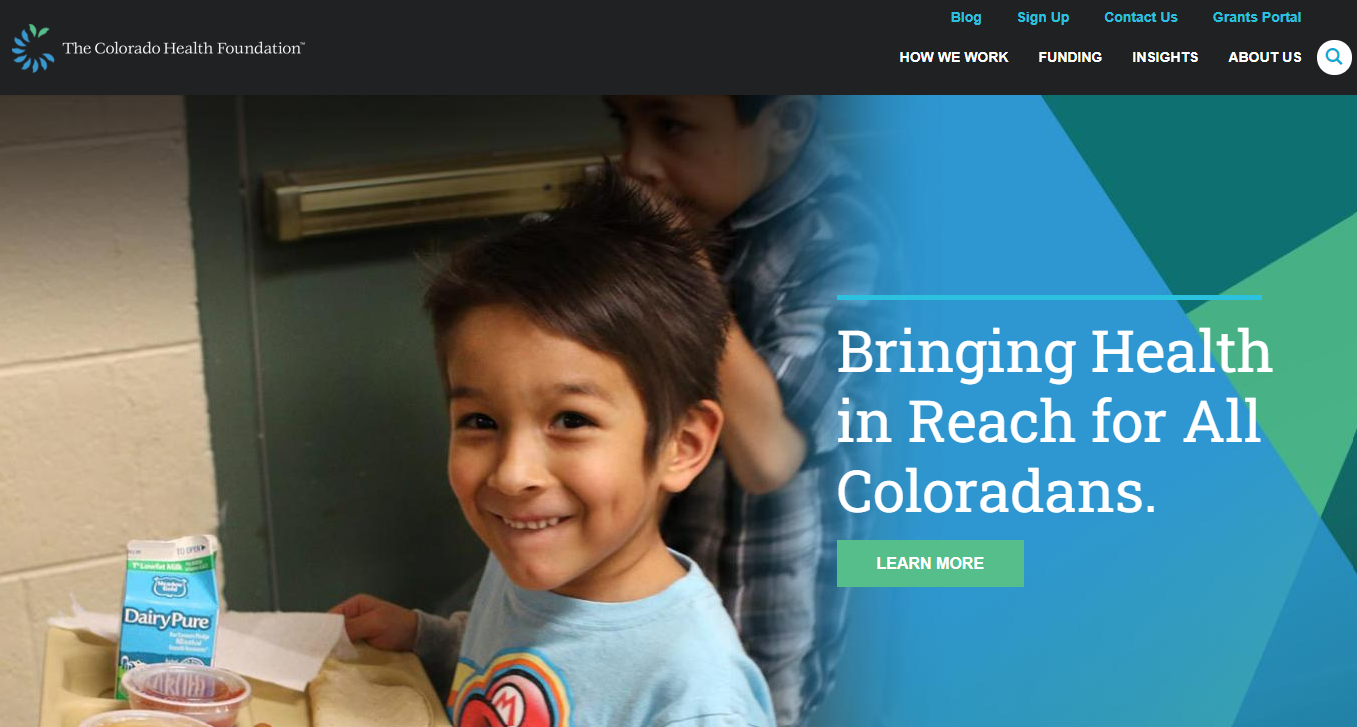 The Colorado Health Foundation is a top example of effective healthcare website design. 