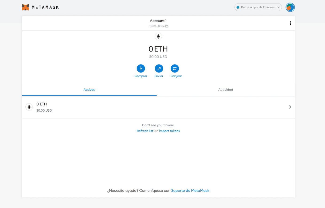 cómo registrarse en MetaMask