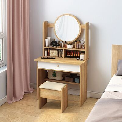Bàn trang điểm makeup thiết kế gương tròn Tâm House - HX - MK32