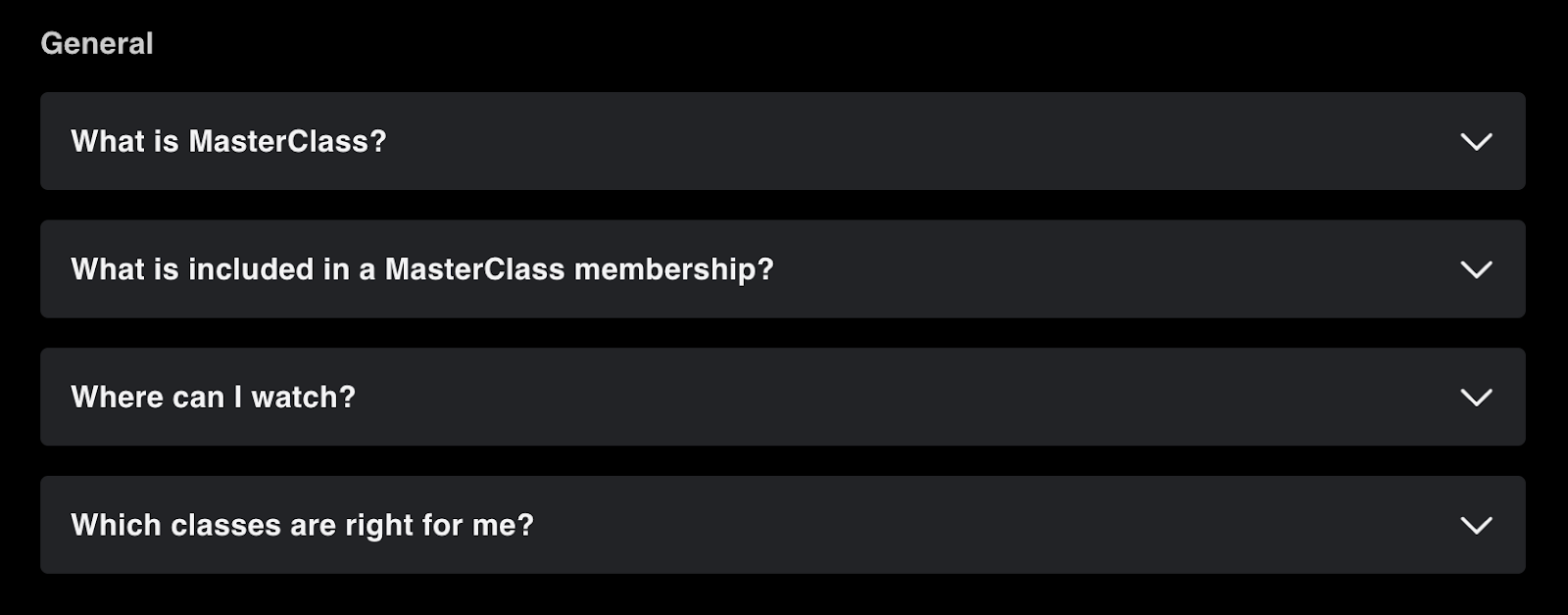 Masterclass FAQs such as: what's included in membership, where can I watch and which classes are right for me?