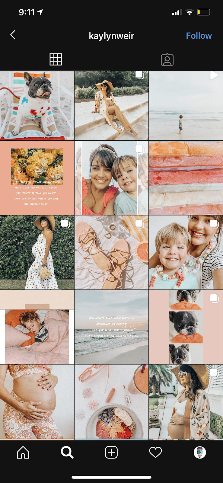 orange instagram theme