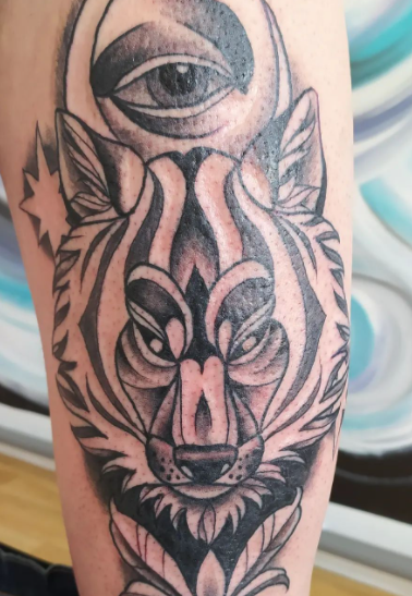 Tribal Wolf Forearm Tattoo Design