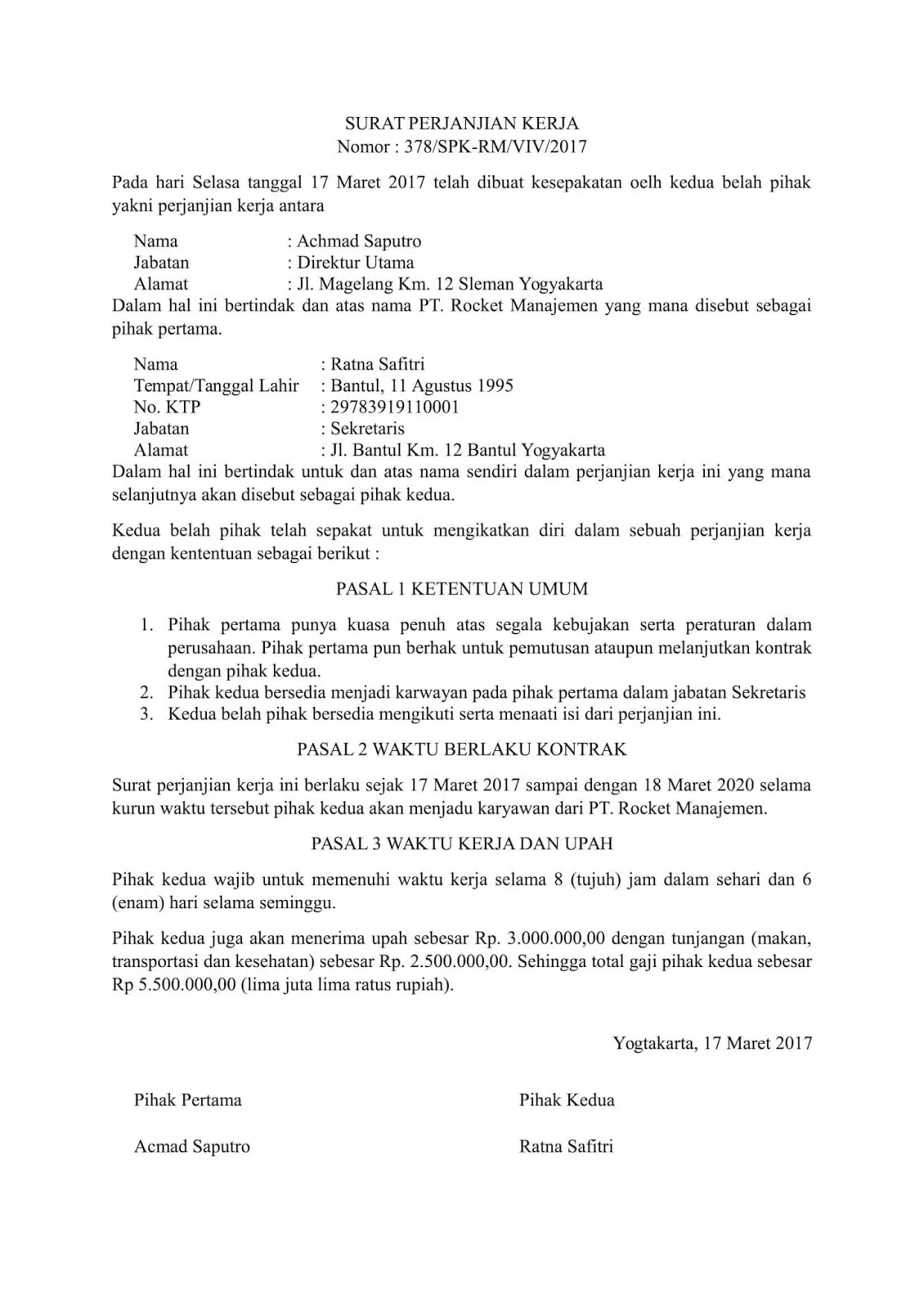 Download surat perjanjian kontrak kerja sebagai tenaga medis bin