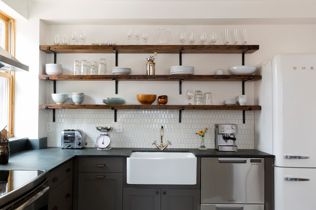open shelve kitchen interior design