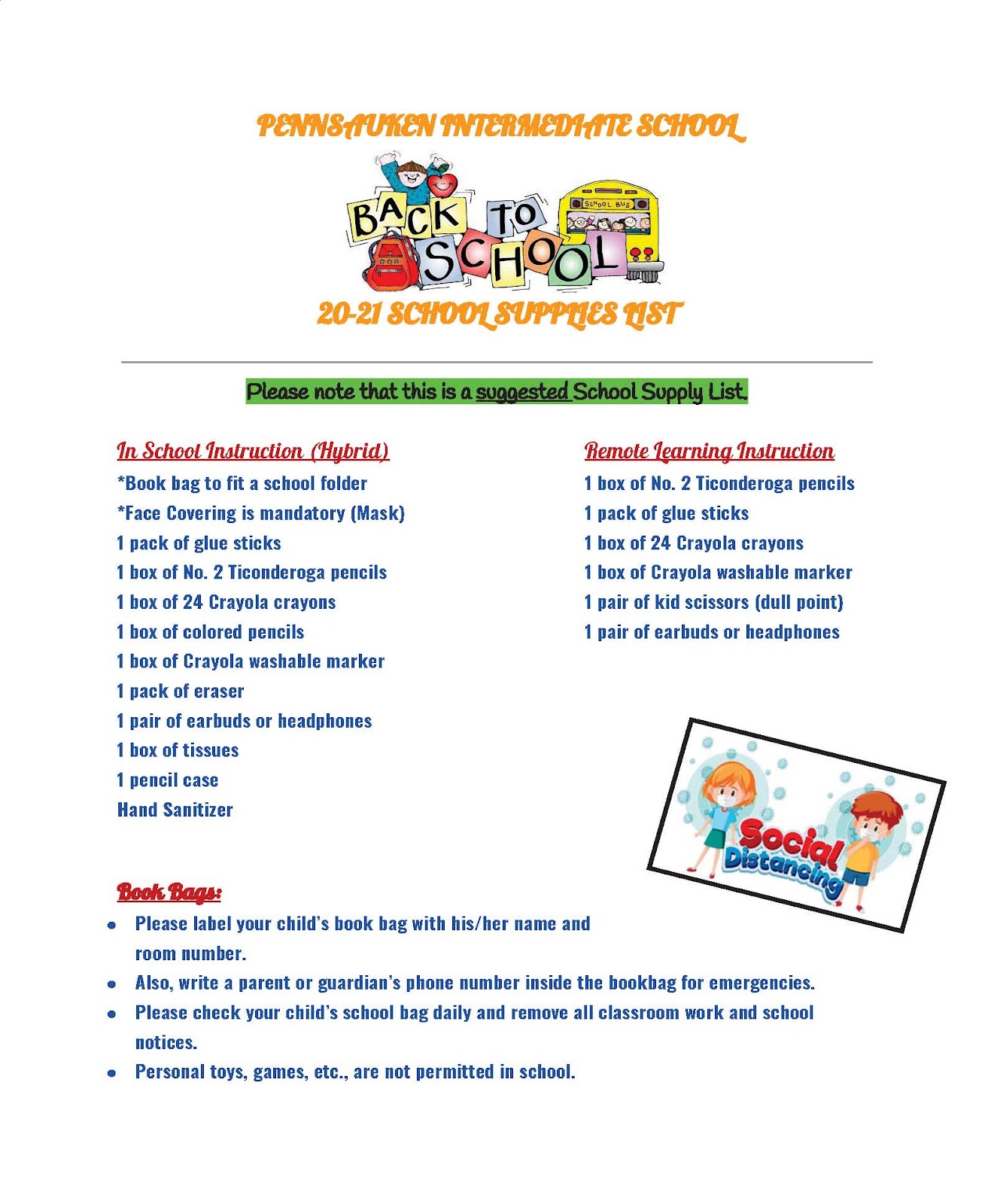 Pennsauken Intermediate School Supplies List News And Announcements