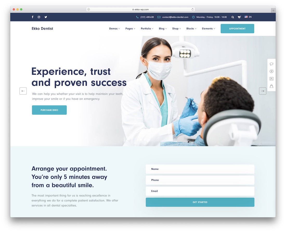 tema dokter gigi ekko wordpress