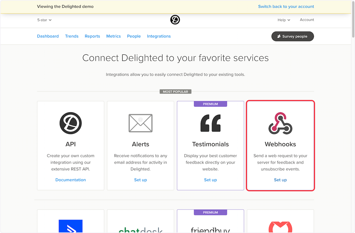 Click on Webhooks.