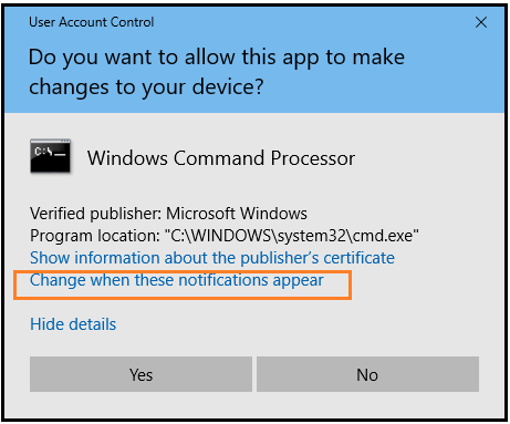 Disable User Account Control in Windows 10 through the Prompt