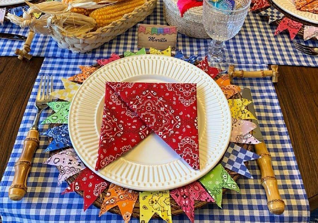 decoração de mesa junina