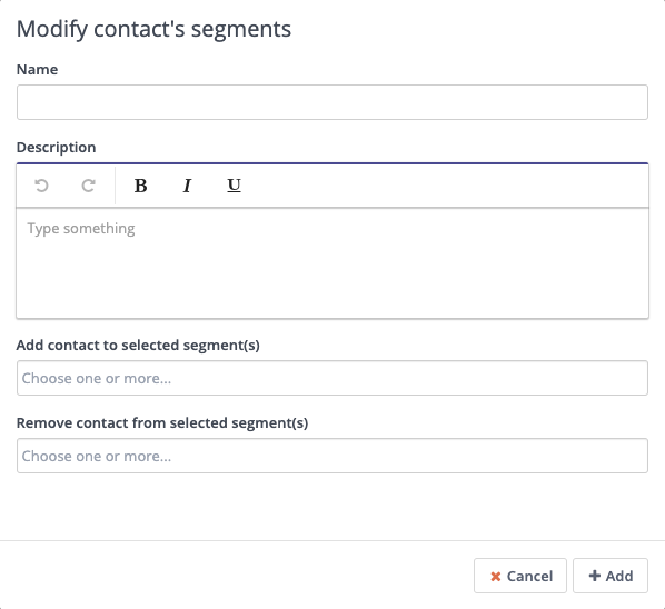 Form Action - Modify Contact Segments