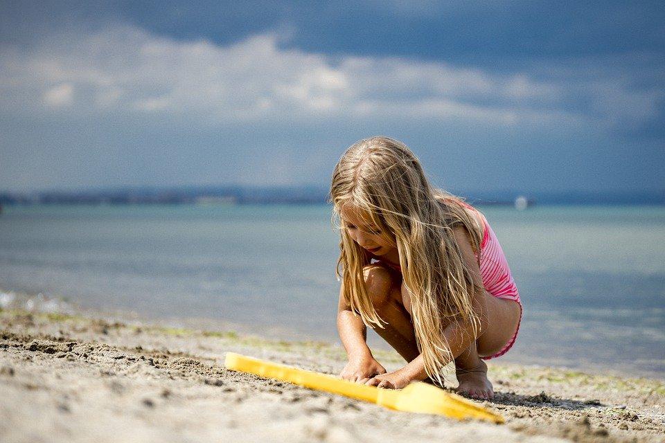 Kid, Beach, Sand, Play, Playing, Child, Girl, Childhood