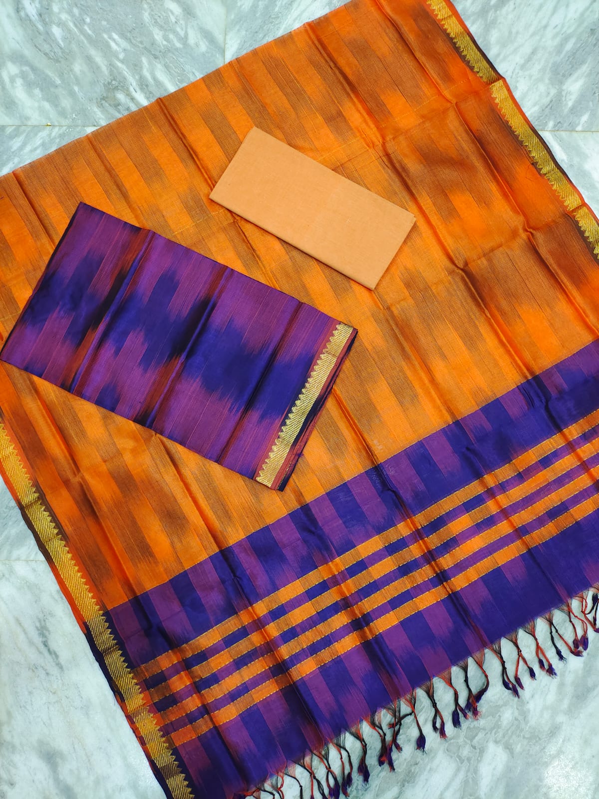 Mangalgiri Pattu Pochampalli Zari Border Original Ikkat Design Dress ...