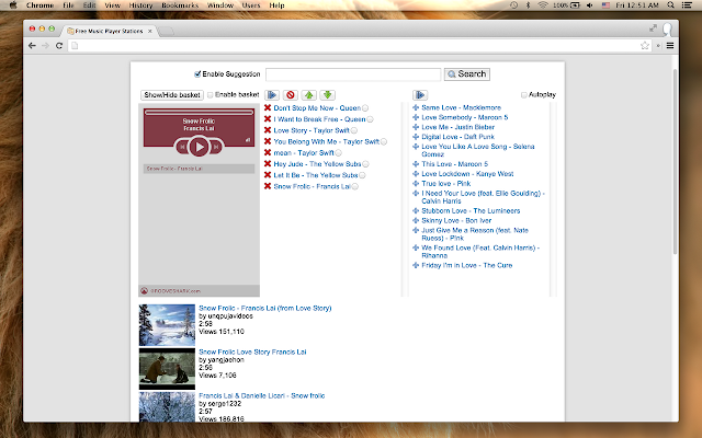 Screenshot of Free Music Player Stations