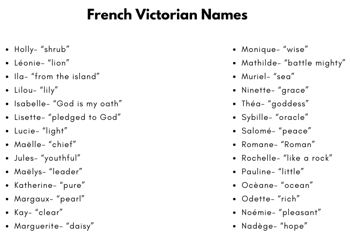 French Victorian Names