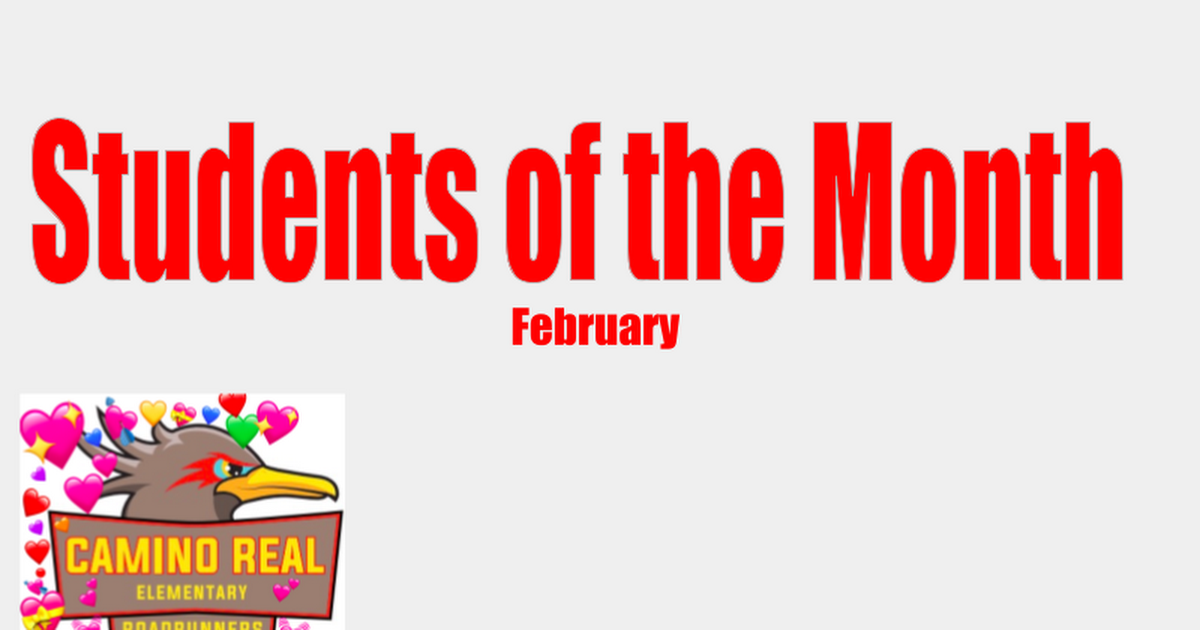 Students of the Month:February