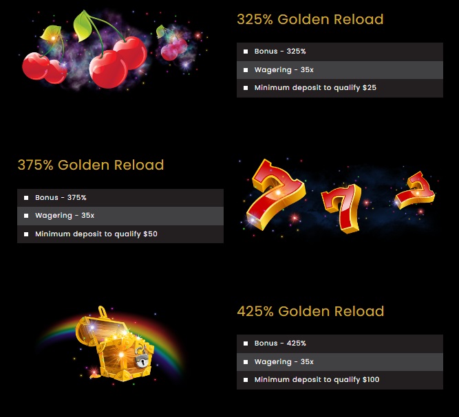 Golden Lady Casino Reload Deposit Bonuses