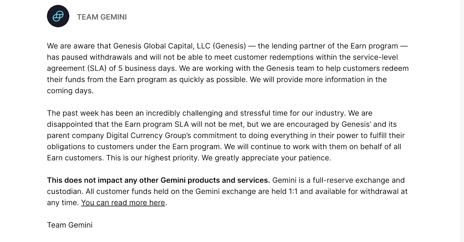 Gemini announcement