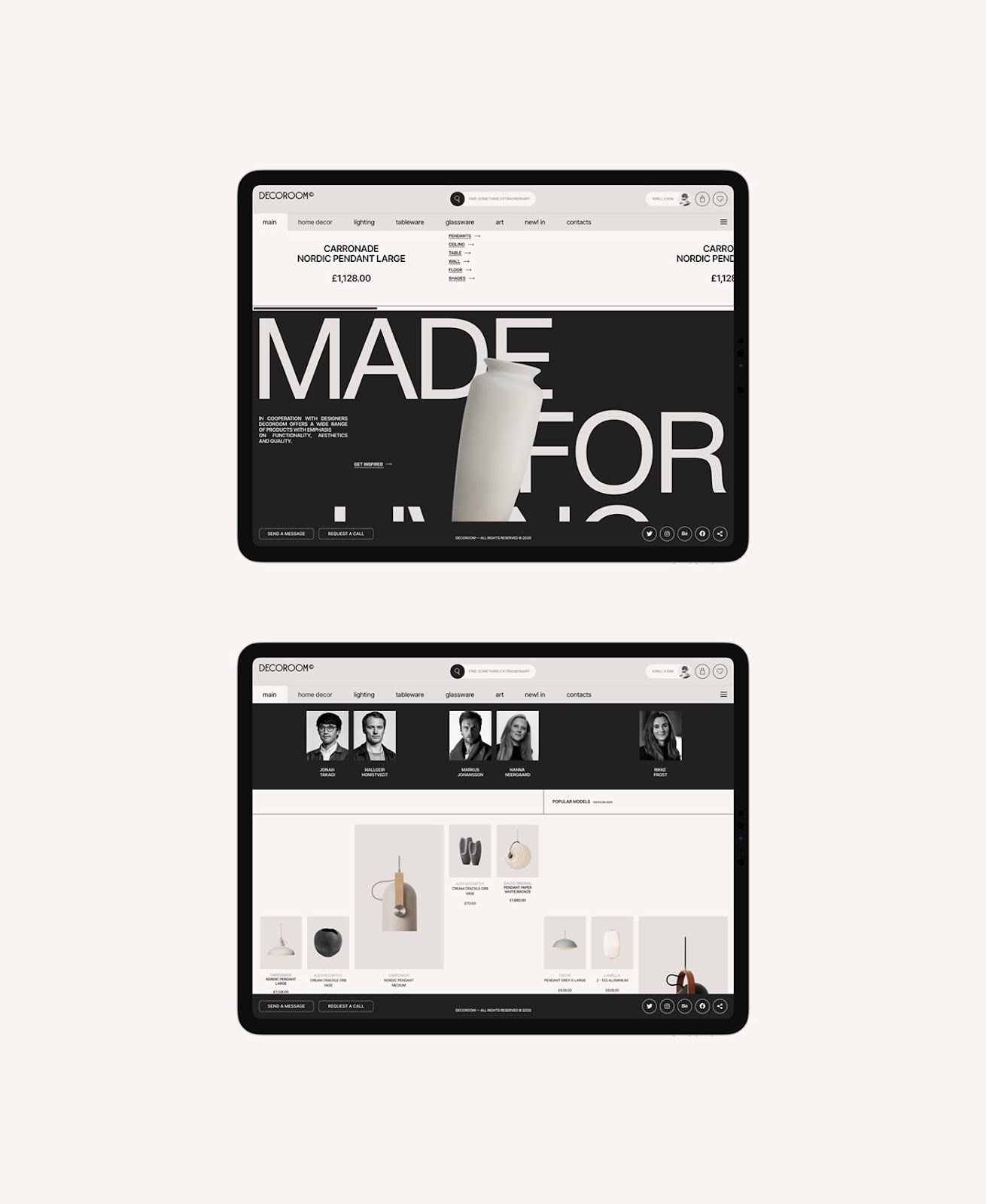 aesthetic decor Ecommerce furniture shop site UI ux Web Website